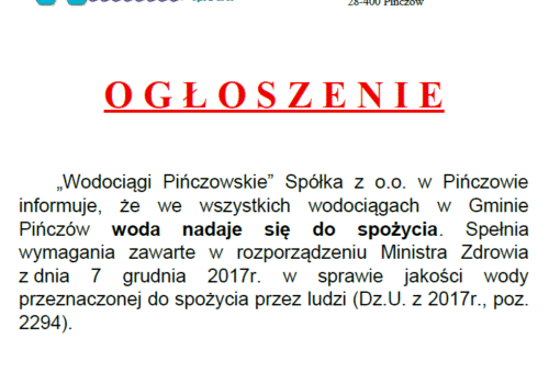 INFORMACJA-WODA ZDATNA DO PICIA