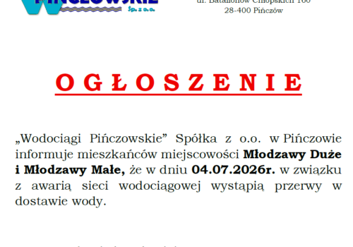 AWARIA-BRAK WODY- 04.07.2026R.- MLODZAWY DUŻE I MŁODZAWY MAŁE
